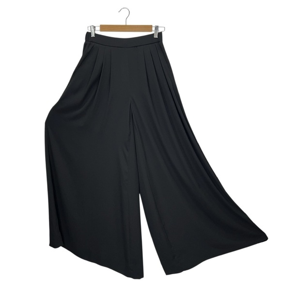 J.Crew Collection Pull-on Wide-leg Pants Size 8 Black Chiffon Trousers New NWT - Picture 2 of 7